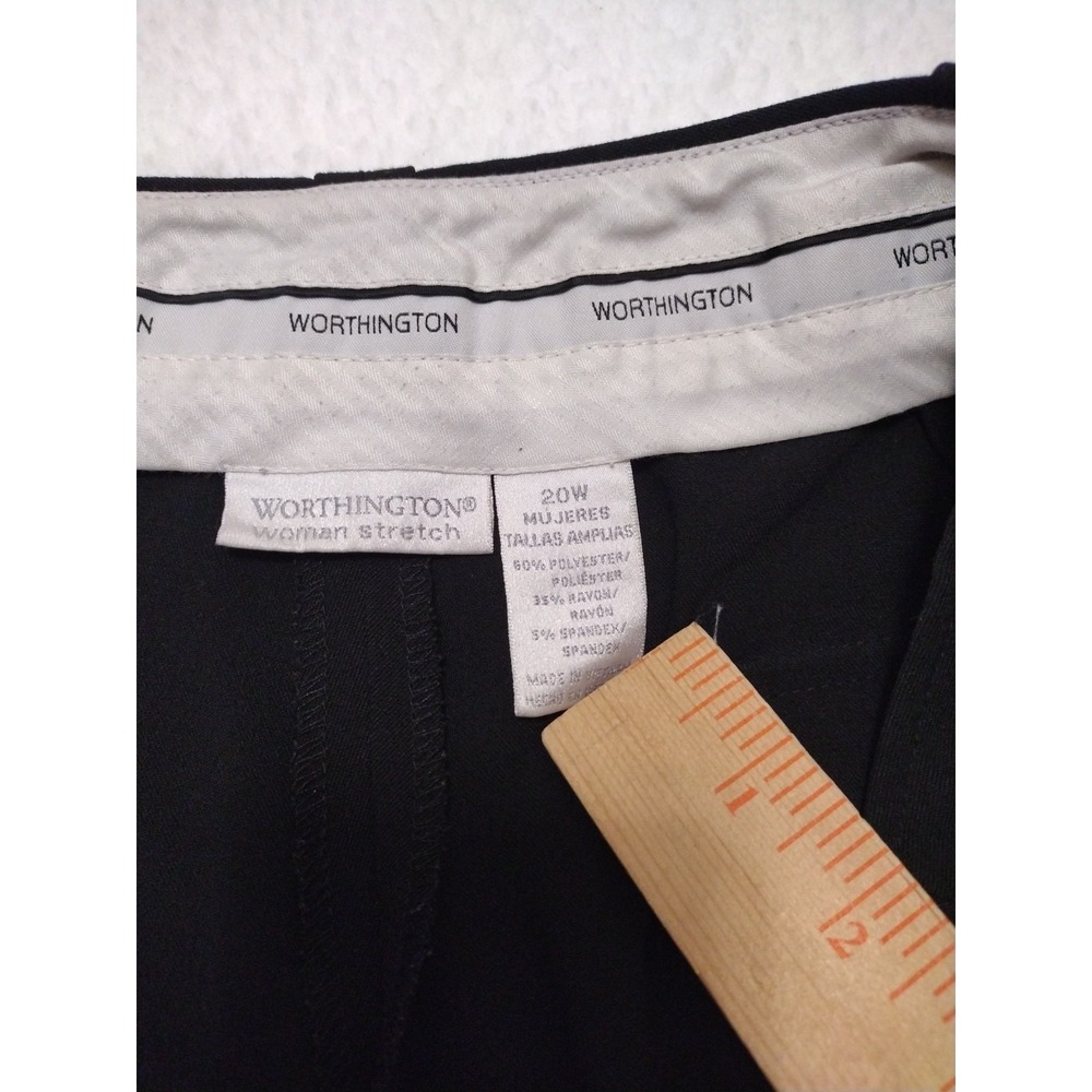 Worthington Capri Pants Woman 20 W Black Dressy Pants Pockets Stretch Office - Picture 6 of 7